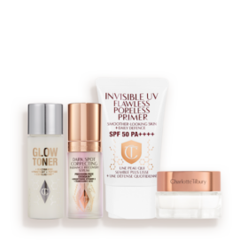 KIT ZUR KORREKTUR VON PIGMENTFLECKEN – SCHUTZ, FEUCHTIGKEIT & GLOW – Hautpflege-Set