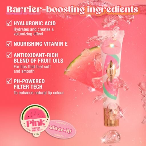 UNREAL LIPS HEALTHY GLOW NECTAR OIL JUICYLICIOUS PINK WATERMELON